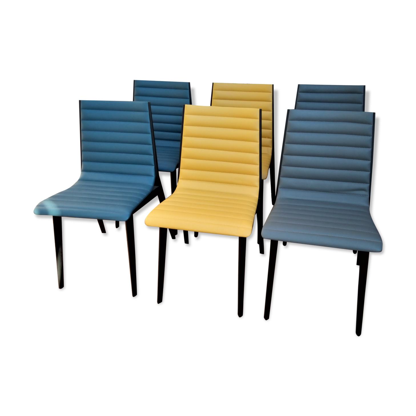 Suite of 6 modernist chairs from the 80s