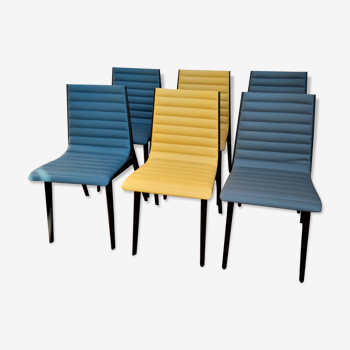 Suite de 6 chaises modernistes des années 80