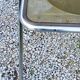 Set of 4 70s design folding chairs in smoked plexiglass and chrome metal
