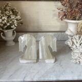 Pair of onyx horse head bookends