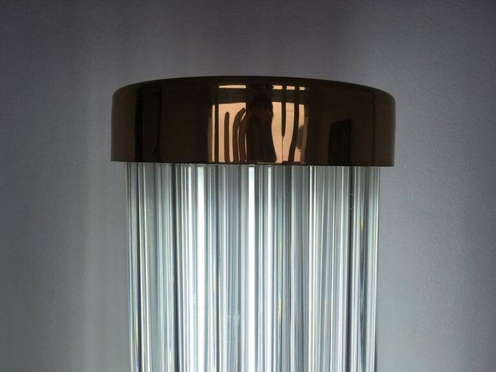 Pair of Design Brass and Glass Modern Floor Lamps/Kamenicky Senov, 1960s