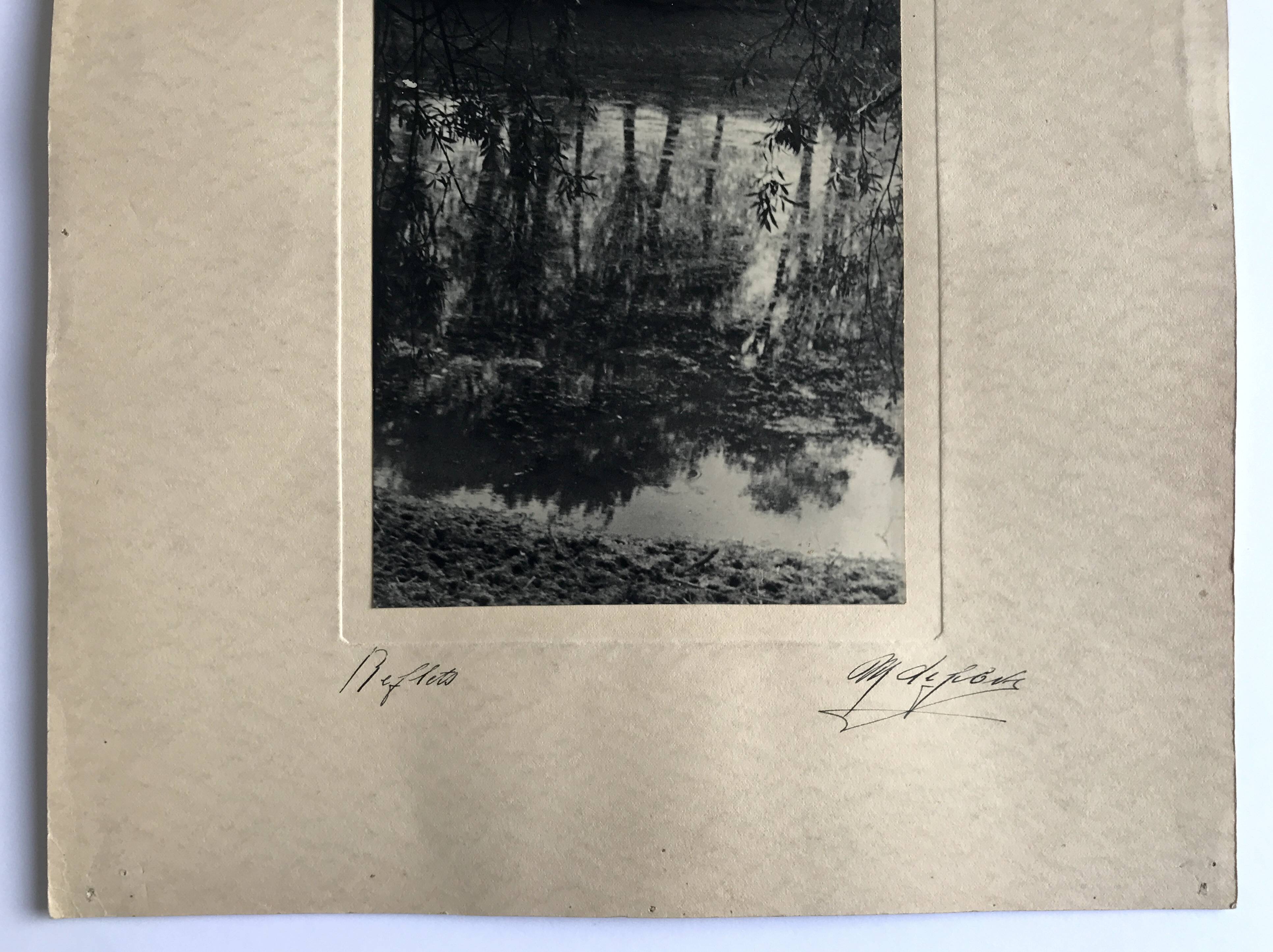 Georges lefebvre, reflections, black and white photograph, circa 1930. signed in ink