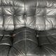 Kashima 2-seater sofa in black leather Michel Ducaroy, 1970