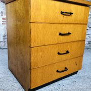 Vintage low storage cabinet blond oak Circa 60