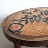 Table basse en pierre de lave et bois, années 1960