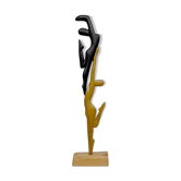 Wooden sculpture 'duo dancing forever together'