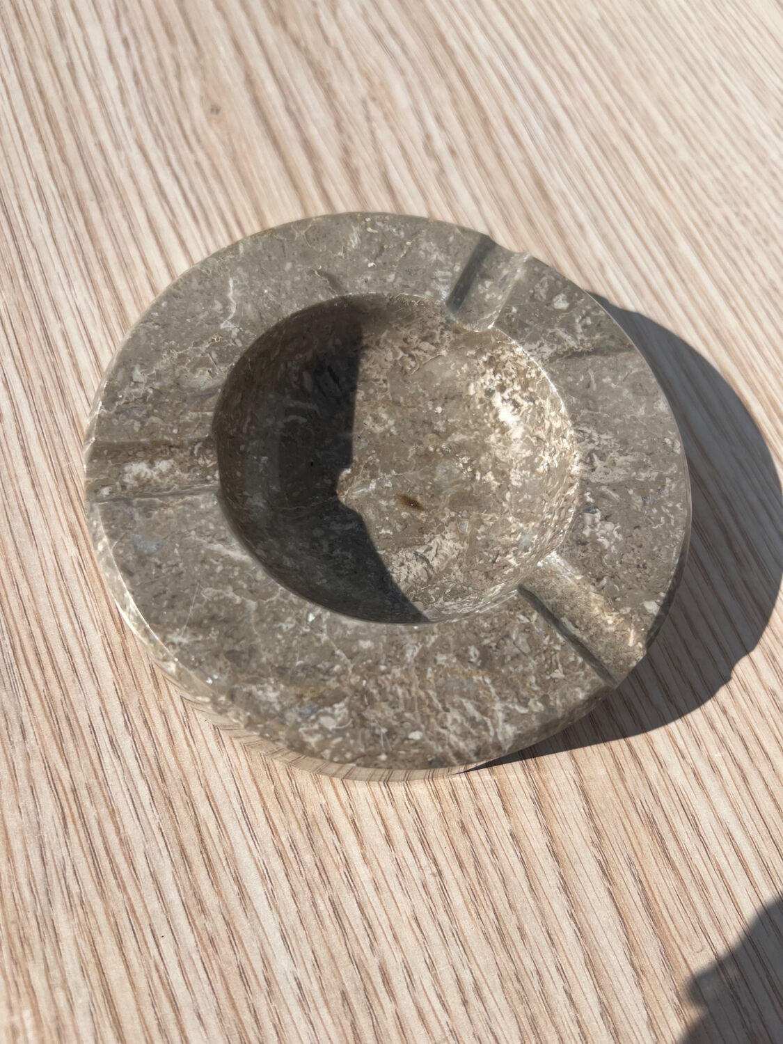 Grey marble ashtray