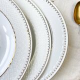 6 deep plates in white and gold porcelain, Bavaria model "Annabell"
