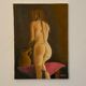 Oil on canvas, nude back signed
