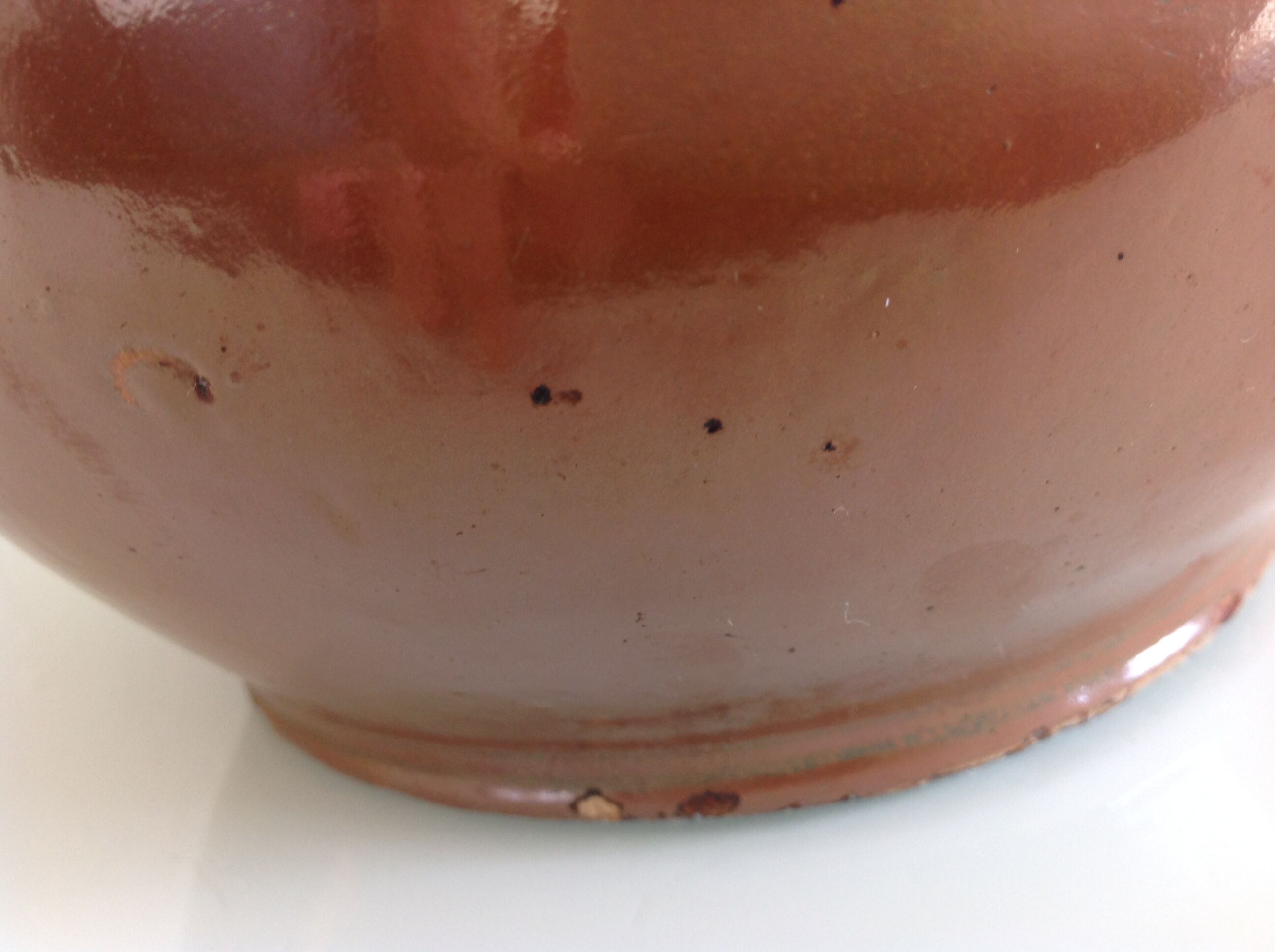 Pitcher brown glazed ceramic ball 60/70 years