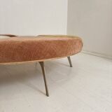 Postmodern Rondell Round Sofa in Velvet Fabric, 1980s