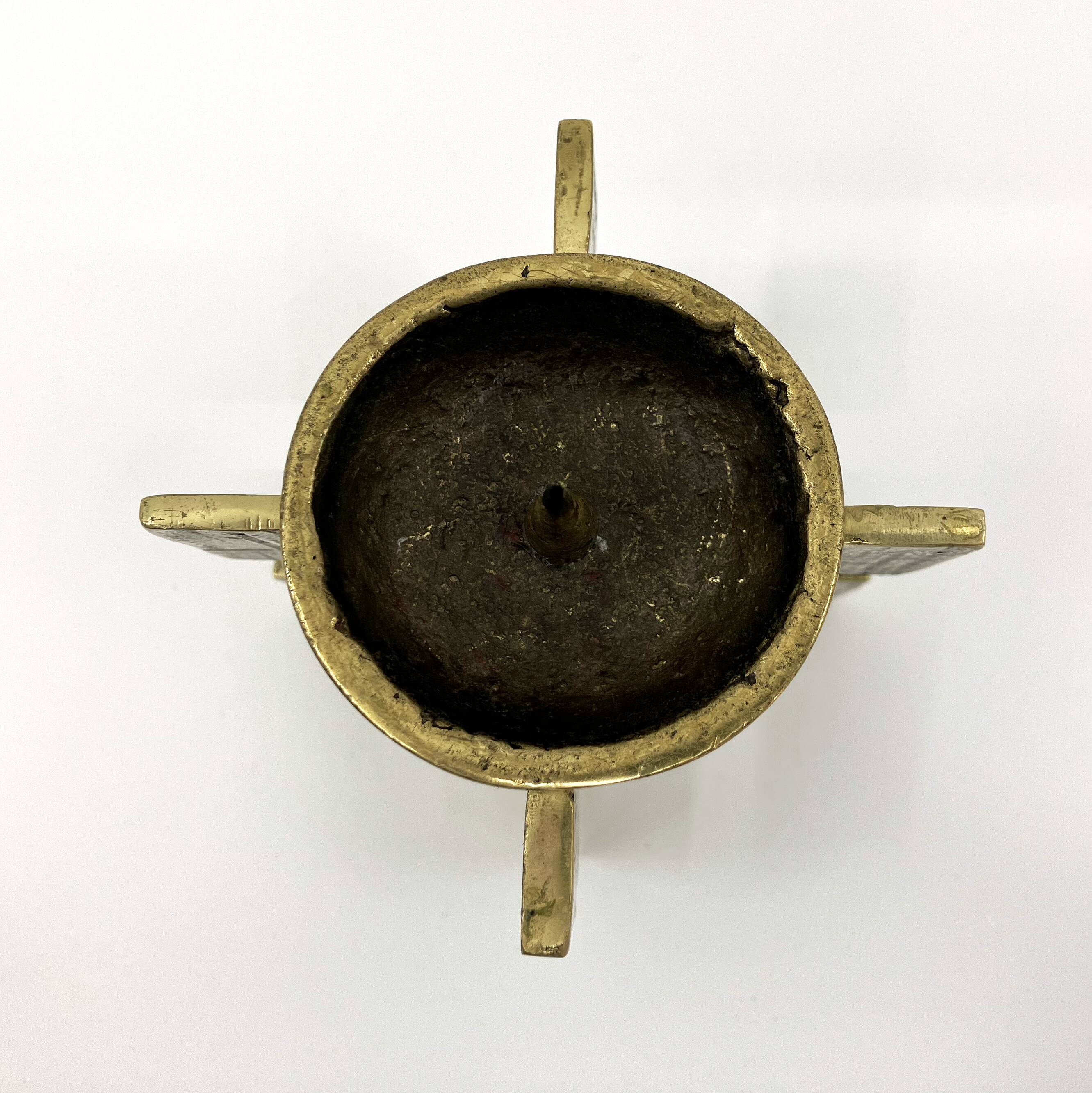 Brutalist candlestick • Austria • Brass • 1970