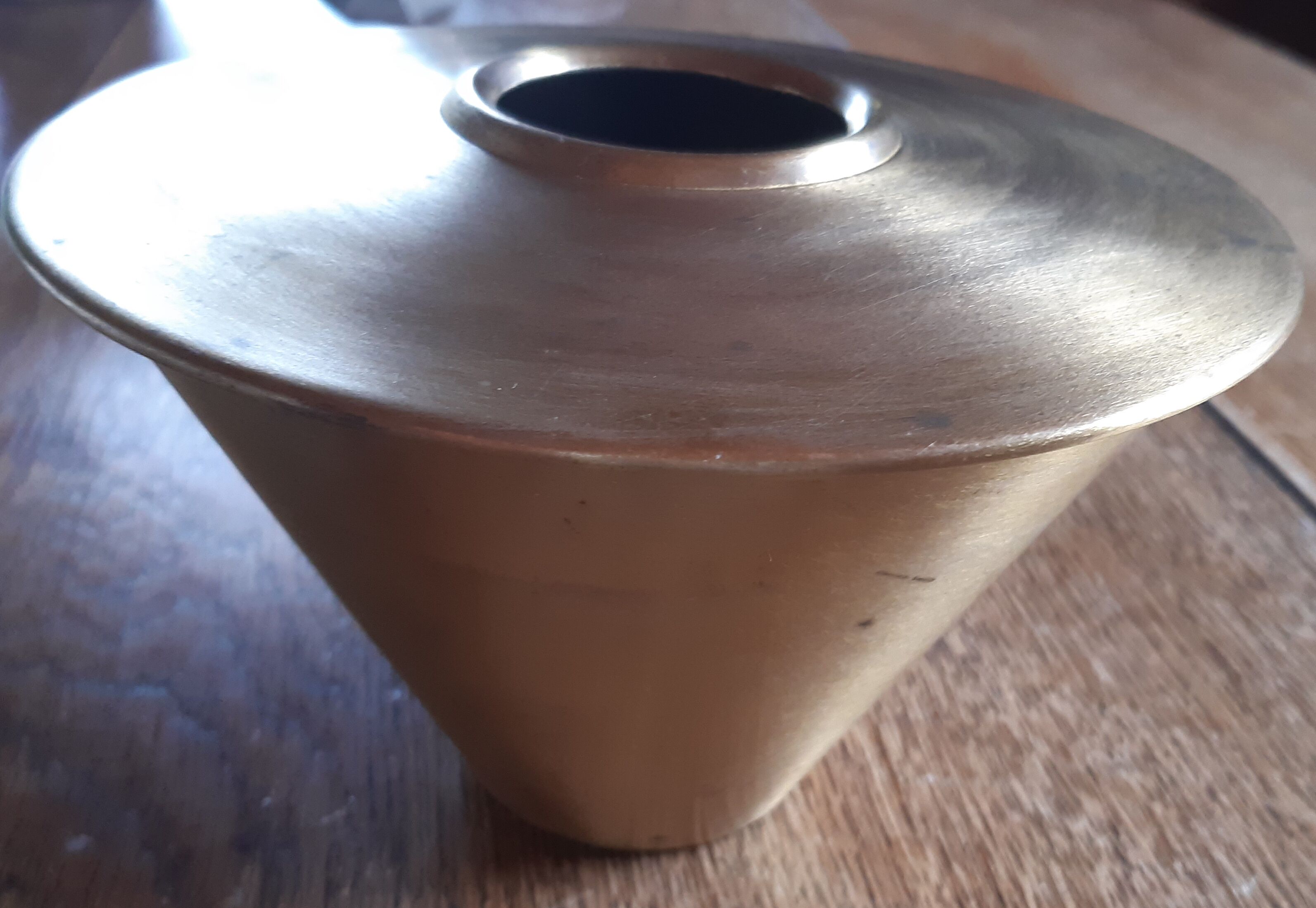 Brass pencil pot, design.