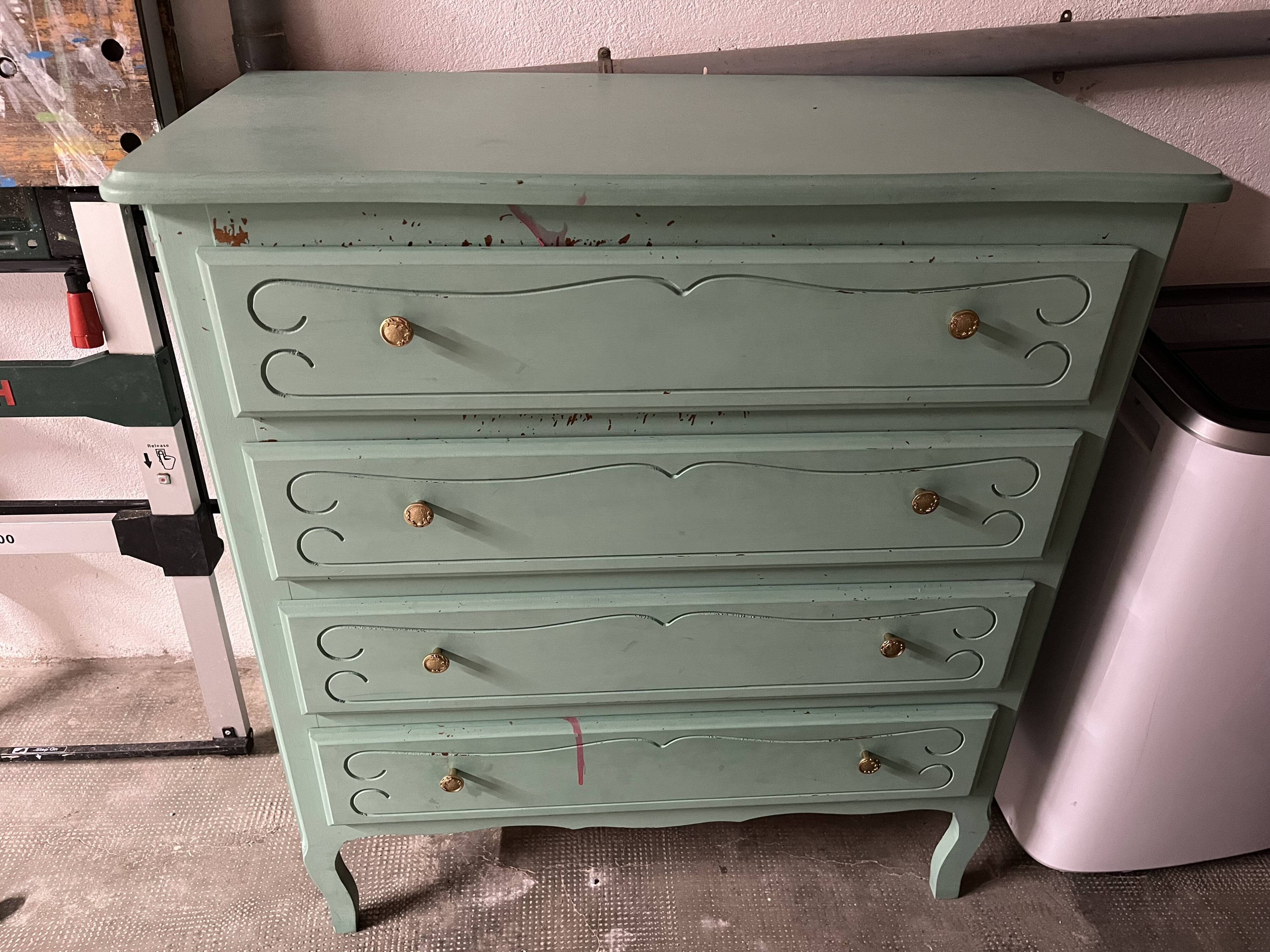 Vintage mint green commode 1950
