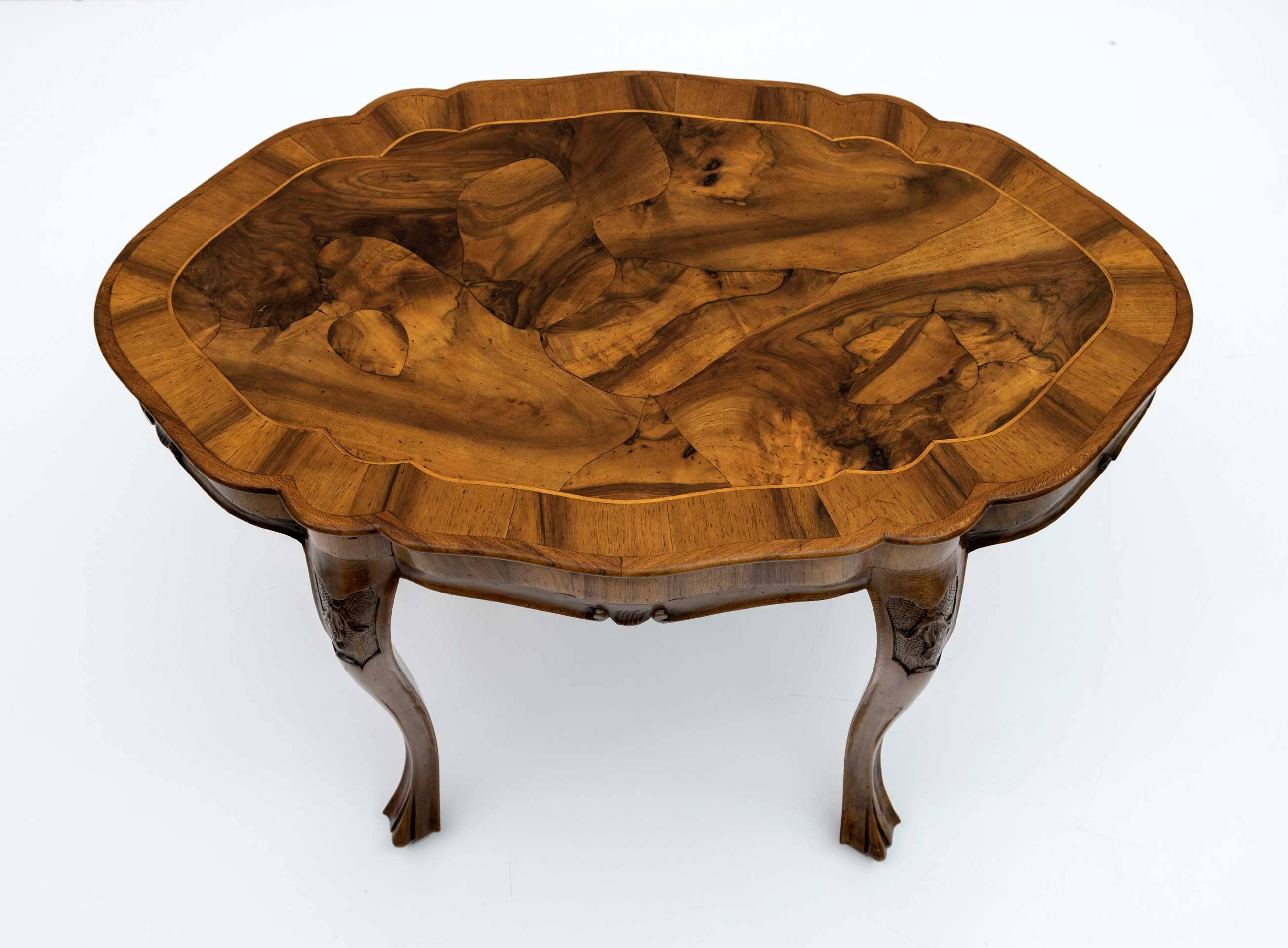 Baroque Style 20th Century Italian Walnut Coffee Table