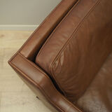 Fauteuil en cuir marron, design danois, années 1960, production: Danemark