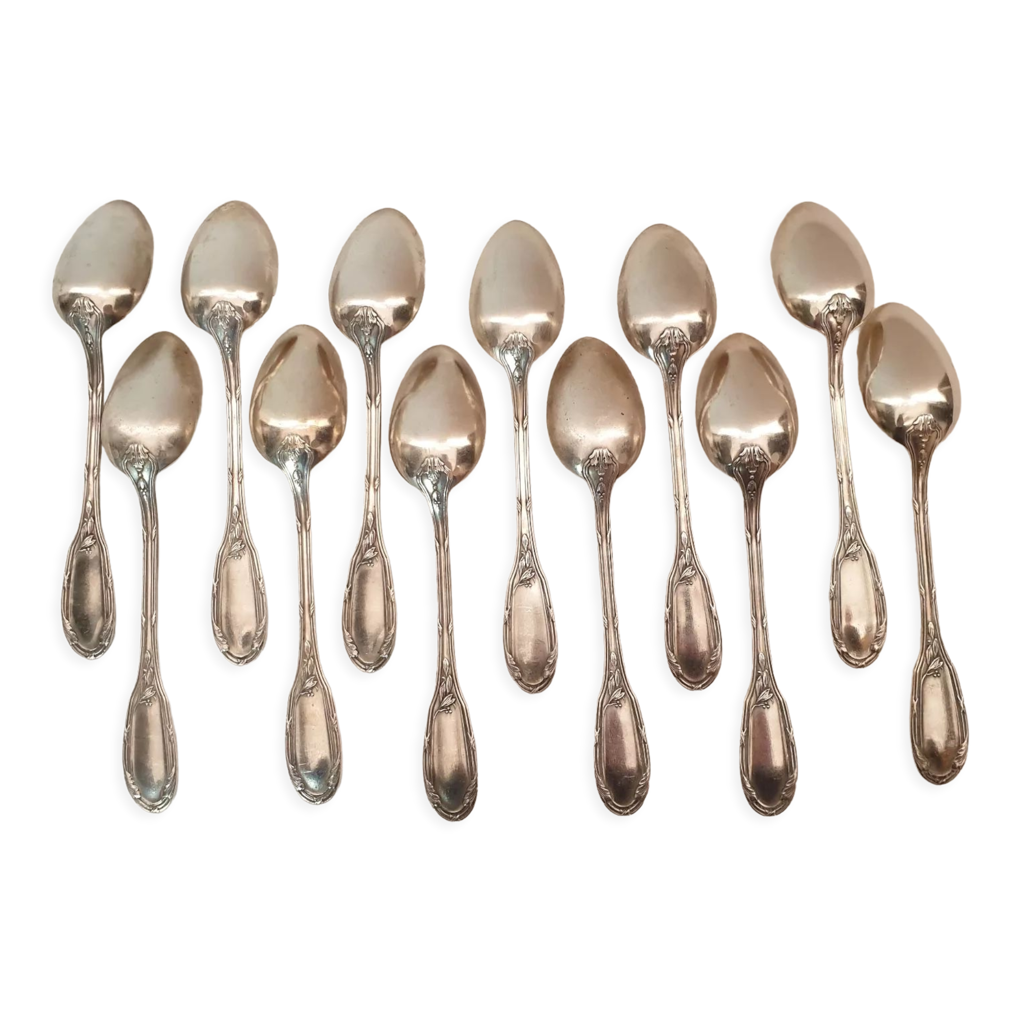 12 small silver metal spoons Orbrille
