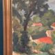 Original Oil Painting on Panel - "Coastal Village" by Bernhard Önstad - Signed - Vintage and Framed