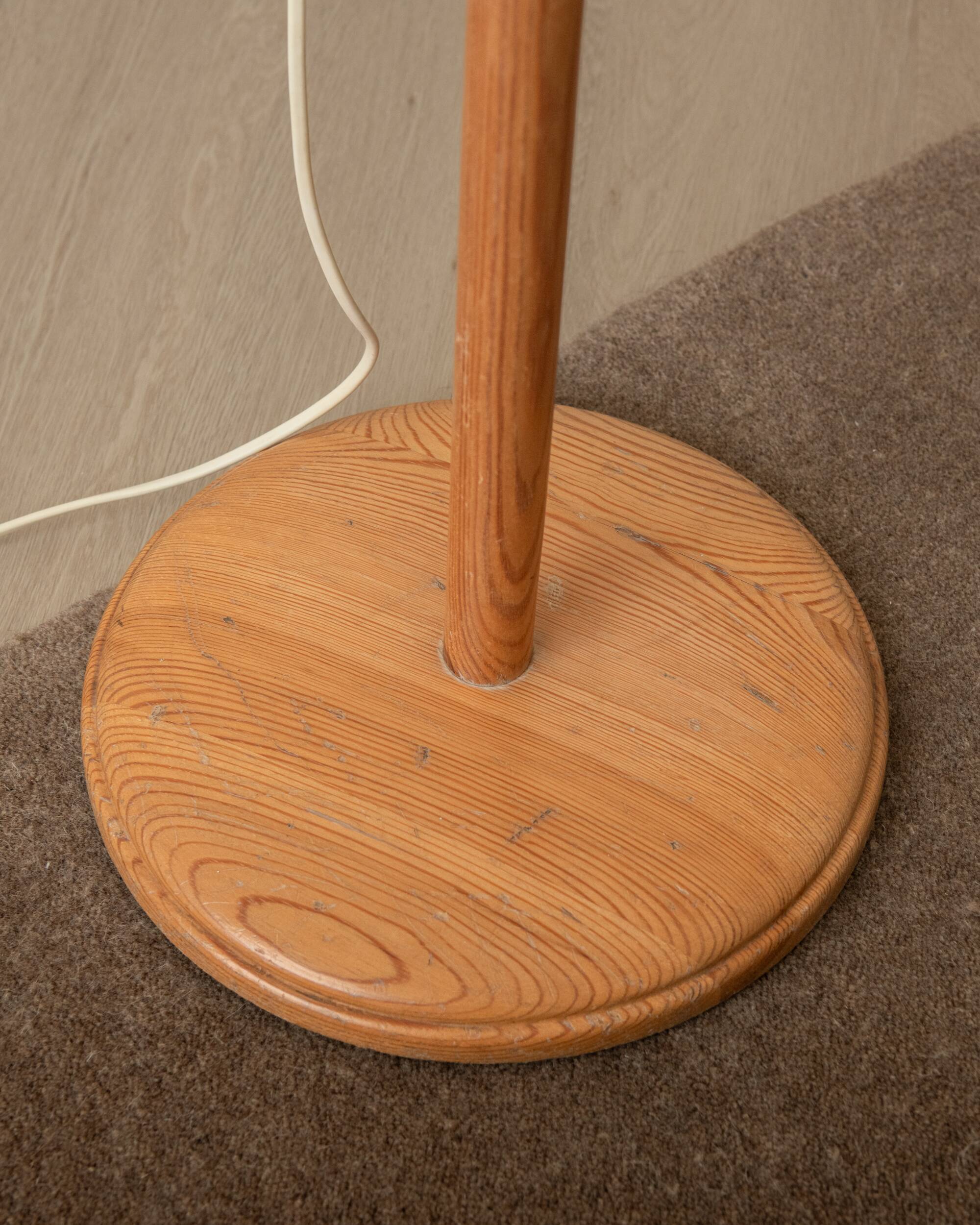 Vintage Danish Pine Adjustable Floor Lamp by +LYS Denmark, 1960s