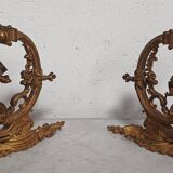 Pair of large Napoleon III bronze wall lights