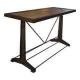 Industrial console with oak top