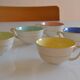 5 earthenware coffee or tea cups from saint amand france 1950