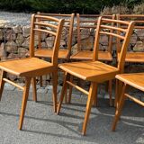 Set of 8 vintage 1960s bistro chairs