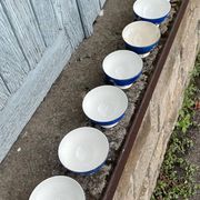 7 mini bol à café decor motif petits pois bleus