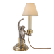 Hauy Pouigo Monkey candlestick table lamp silver plated bronze 1970's Italy