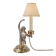 Hauy Pouigo Monkey candlestick table lamp silver plated bronze 1970's Italy