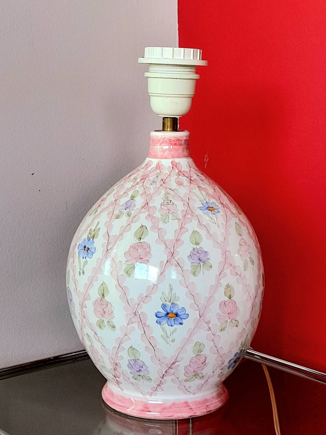 Ceramic lamp base, signed.