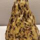 Ceramic table lamp, in greenish/brownish glaze, almost in the shape of a volcano.