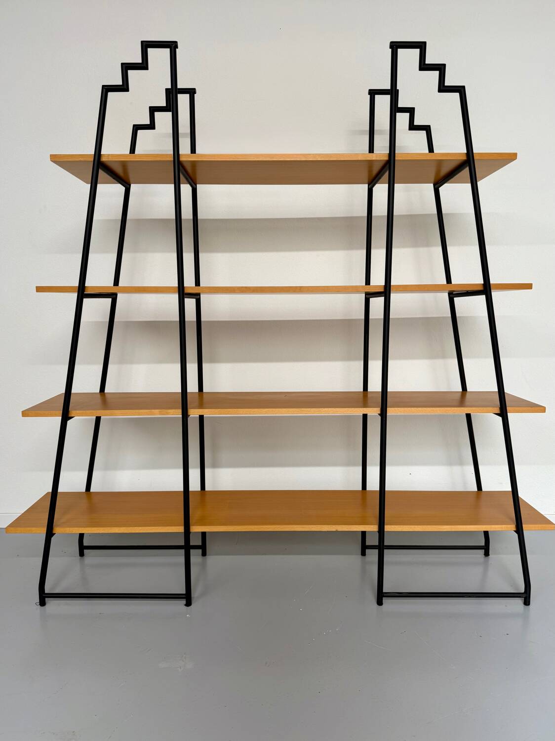 Étagère bibliothèque bois et métal design des années 80