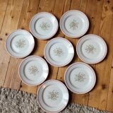 Set of 8 Sologne dessert plates from Lunéville