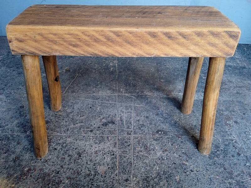 Bench / stool 50 cm old solid wood with patina