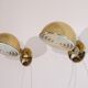 Pair of Danish brass wall lamps by Knud Christensen 1970