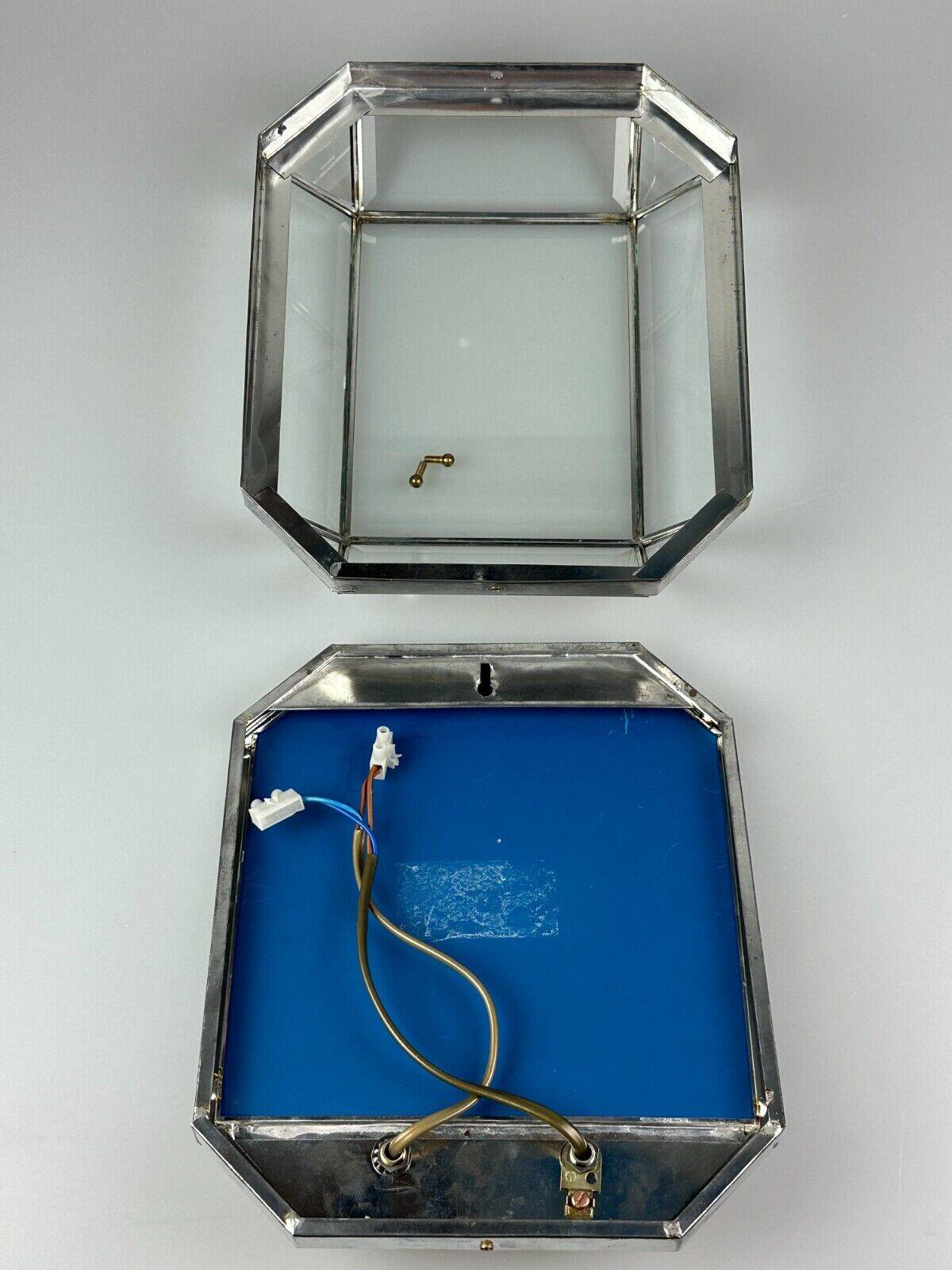 60s 70s wall lamp wall light glass & metal vintage space age design