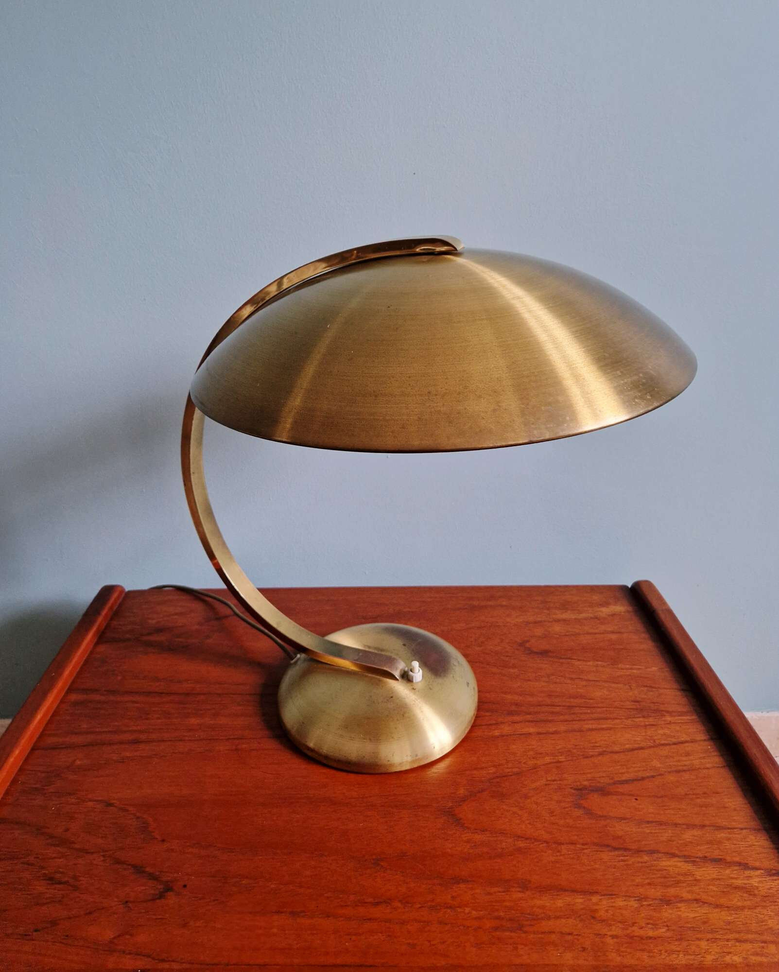 Lampe de bureau Bauhaus en laiton, Egon Hillebrand, 1930
