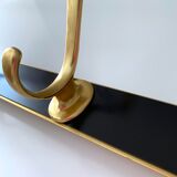 Vintage Wall Coat Rack, Brass, Mid Century Interior