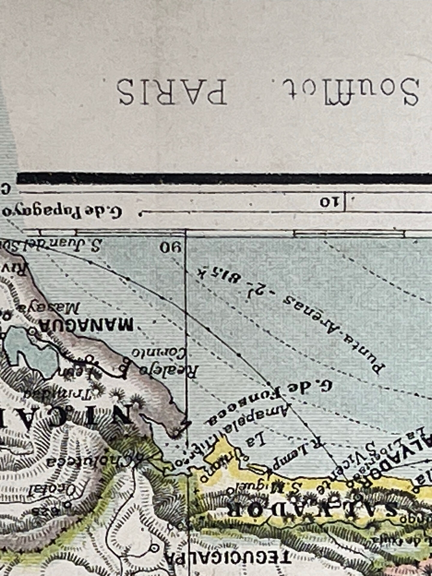 Carte ancienne États Unis et Mexique 70,5x53cm