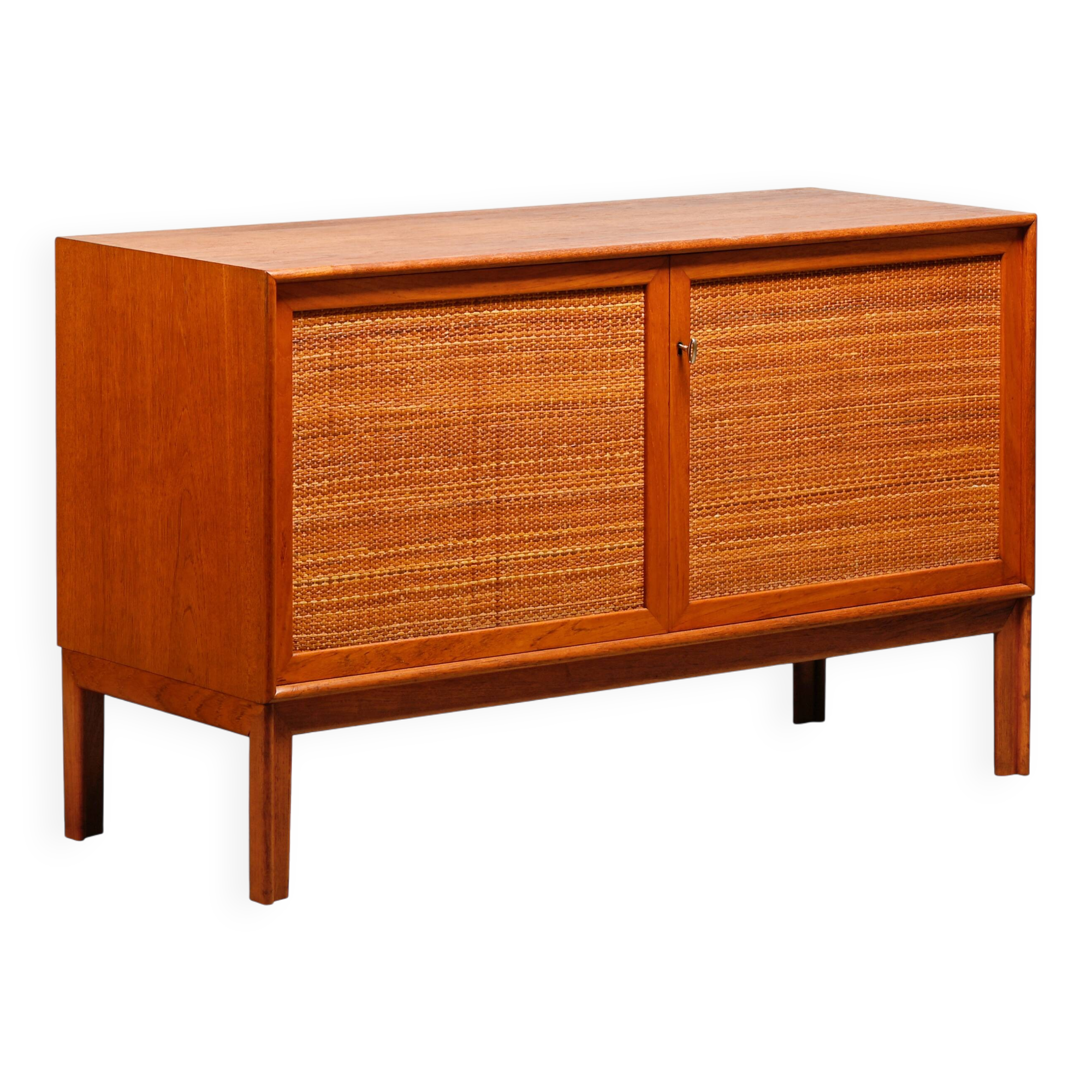 Alf Svensson Norrland Sideboard in Teak and Rattan for Bjästa Möbelfabrik
