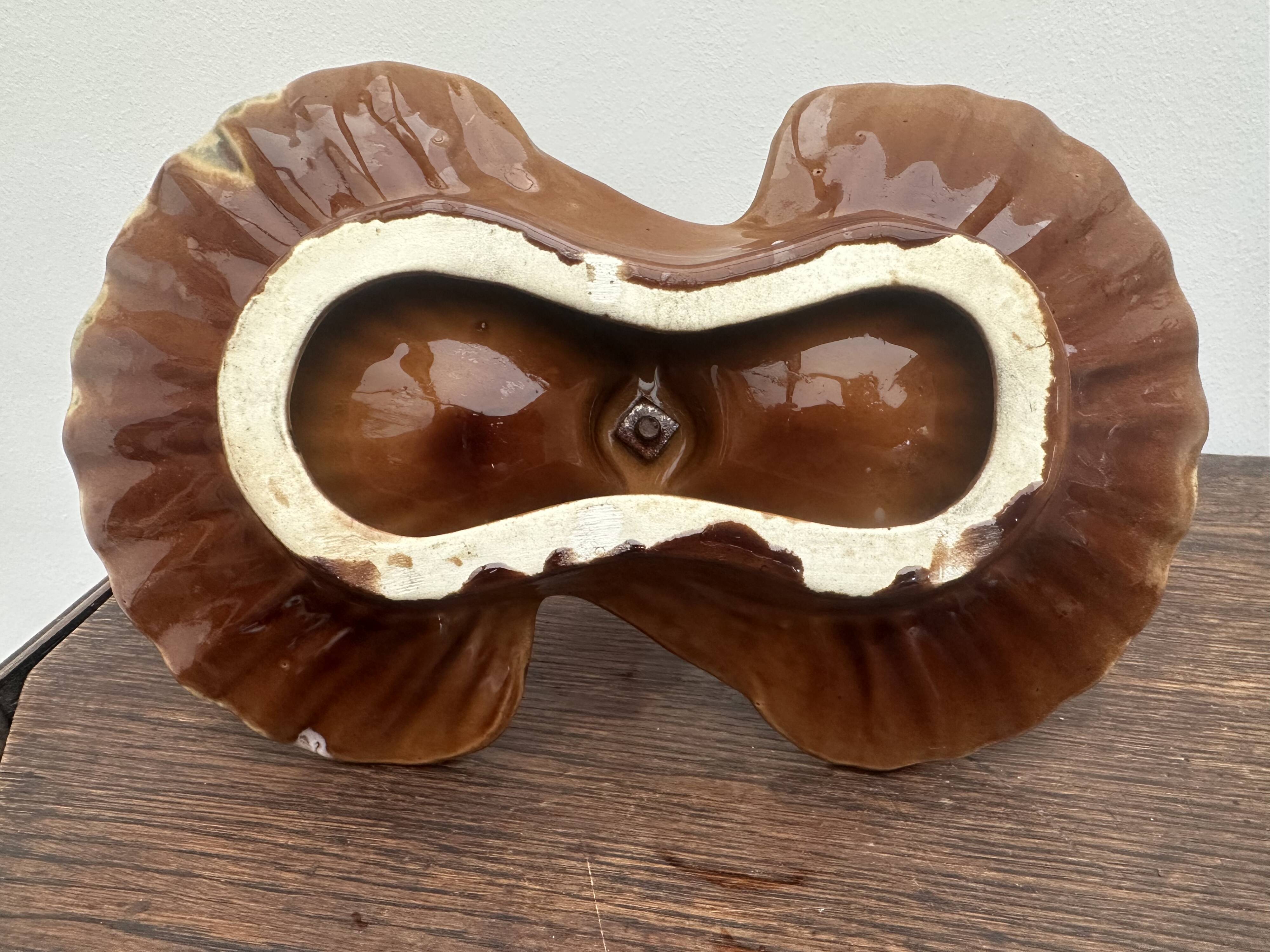 Ceramic hors d'oeuvre server Vallauris shell slipware fish