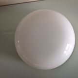 Half moon ceiling light in white opaline / vintage 70-80s