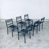 Postmodern sandows chairs attributed to rene herbst for ecart international, 1980s, set of 6