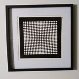 Tableau Vintage Art Optique - Victor Vasarely - Frame 40x40cm