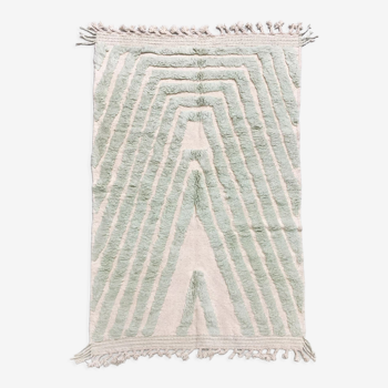 Tapis berbère marocain Beni Ouarain vert menthe 2,49x1,60m