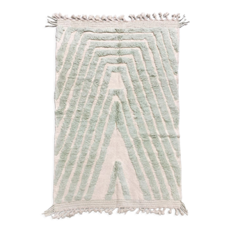 Tapis berbère marocain Beni Ouarain vert menthe 2,49x1,60m