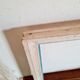 Cadre ancien en bois blanc et bleu