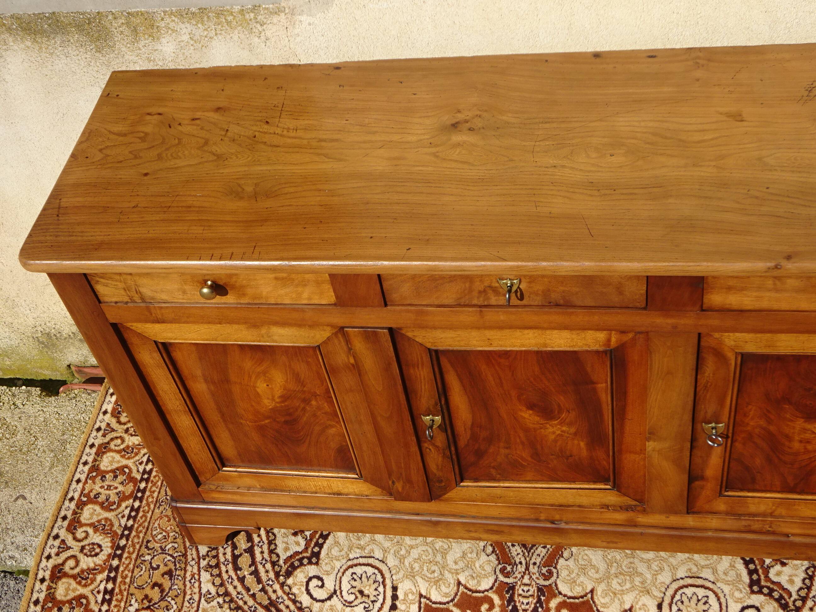 Antique Louis Philippe sideboard in solid elm