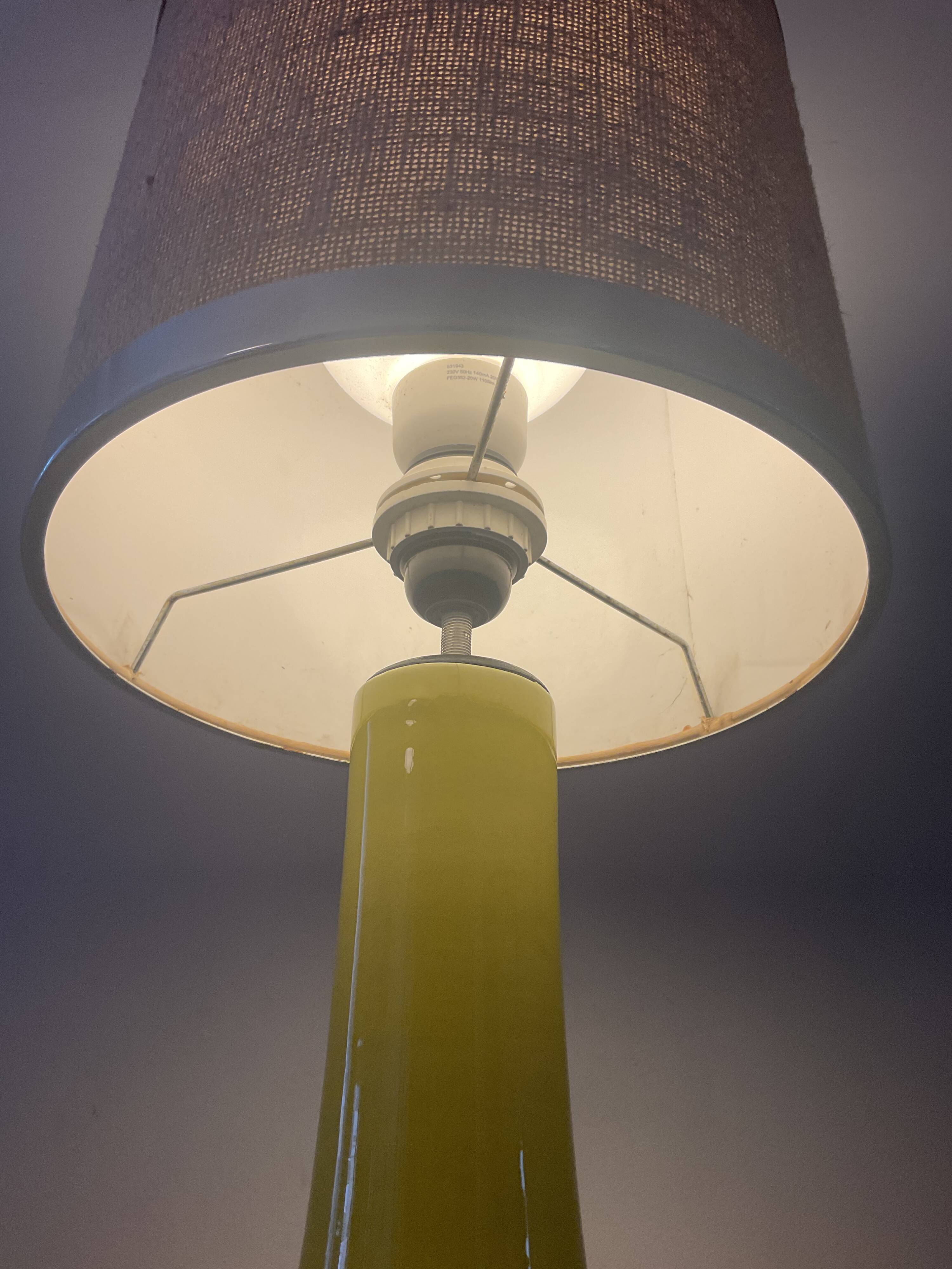 Vintage ceramic and chrome metal lamp from the 60s and 70s